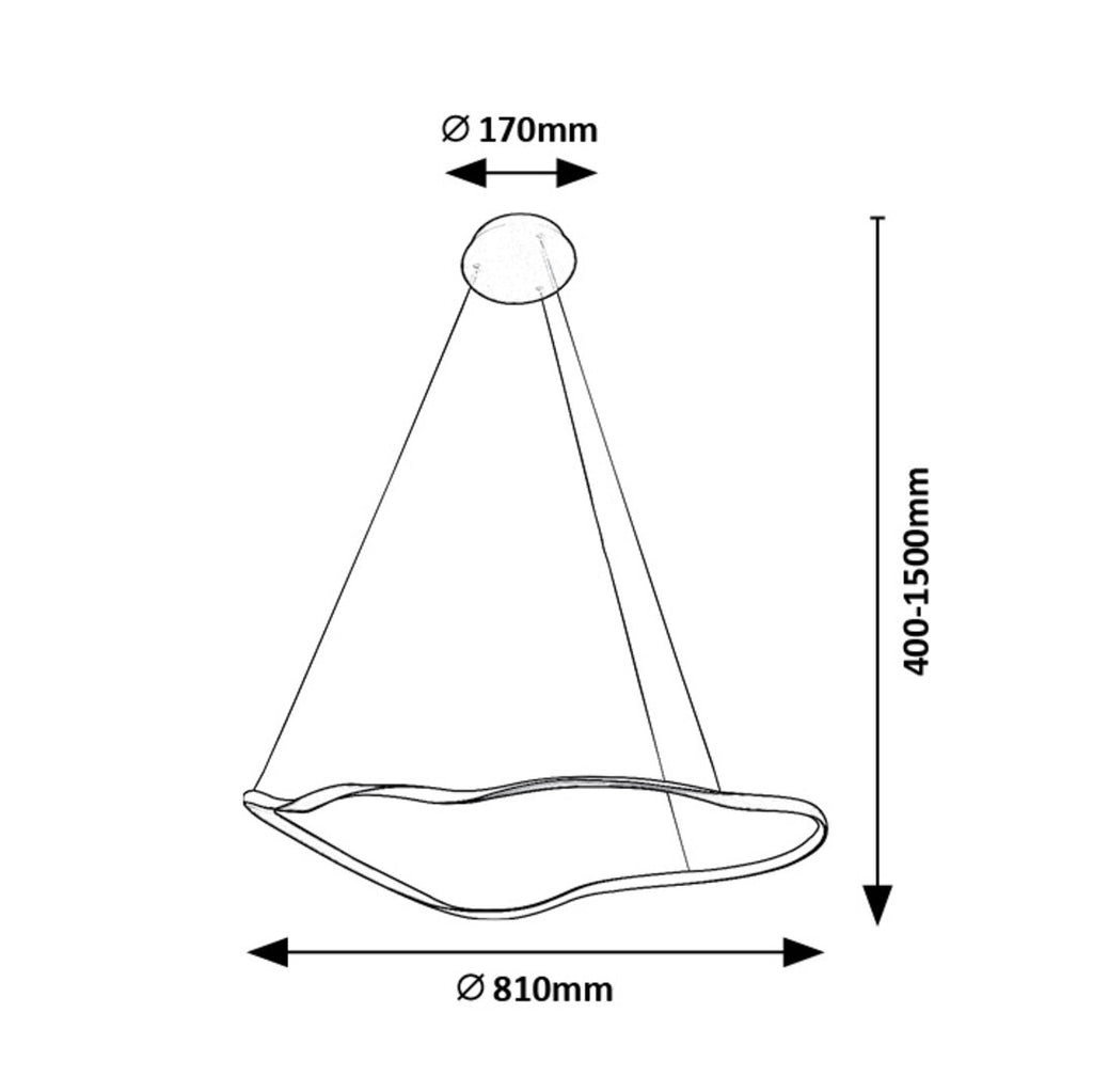 Mirossi – hanging pendant lamp, matte black, Ø81 cm, modern style