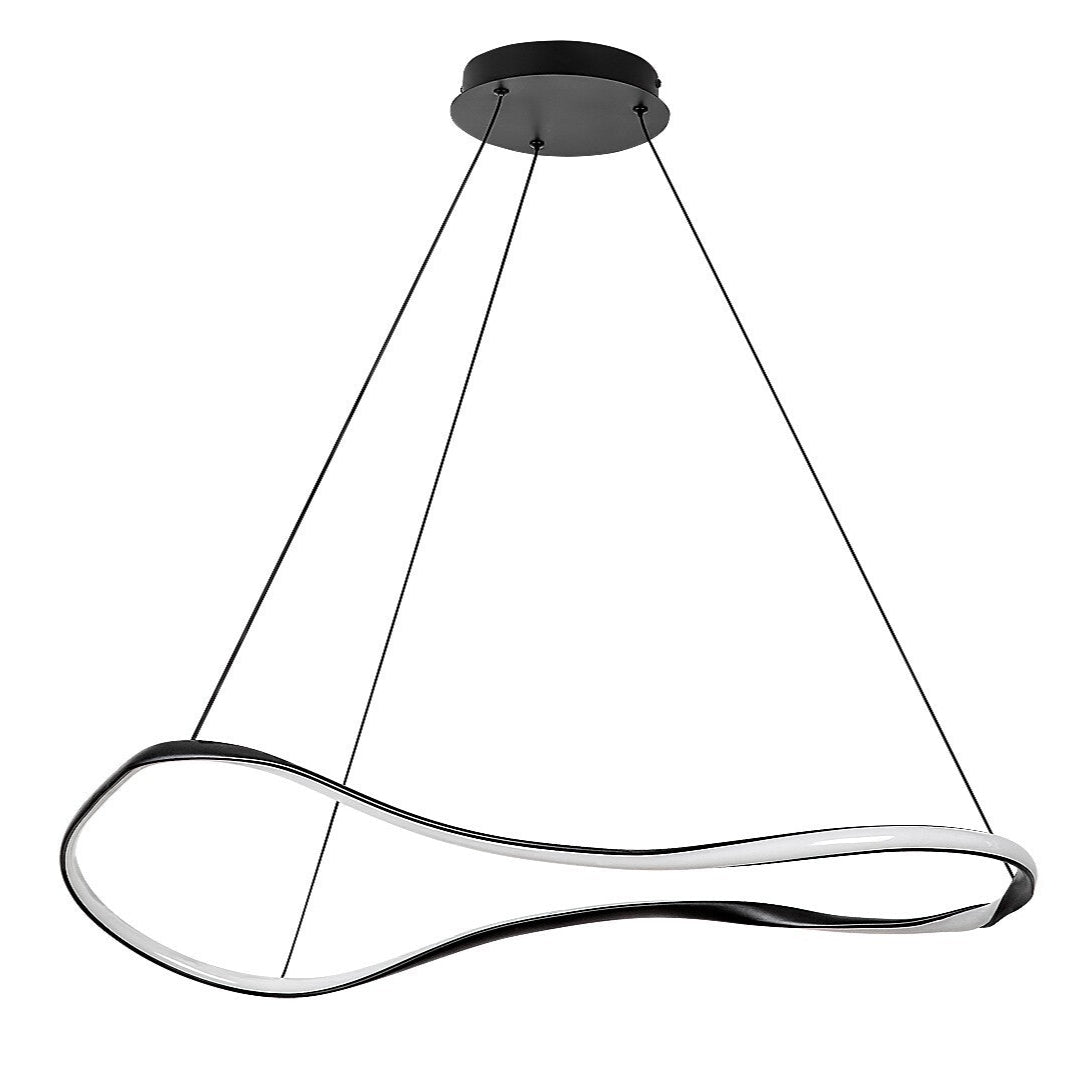Mirossi – hanging pendant lamp, matte black, Ø81 cm, modern style