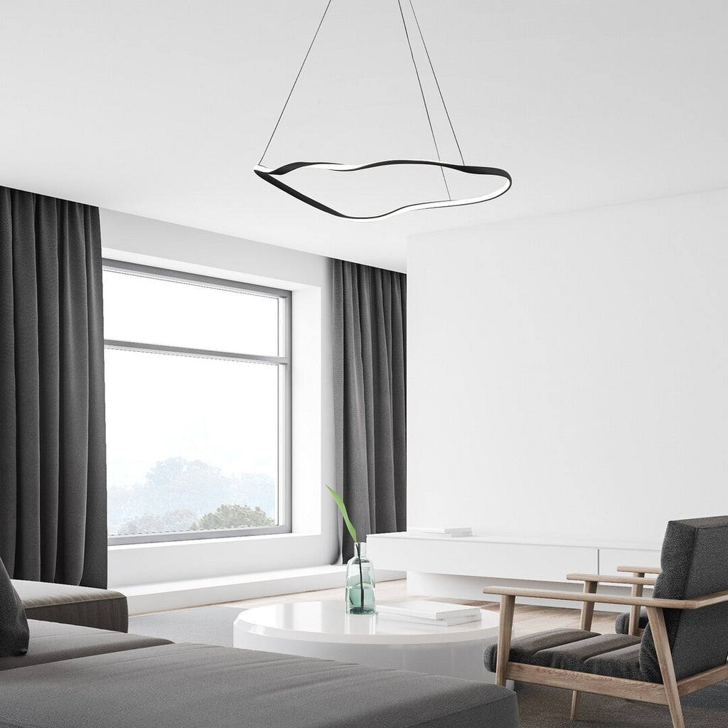 Mirossi – hanging pendant lamp, matte black, Ø81 cm, modern style