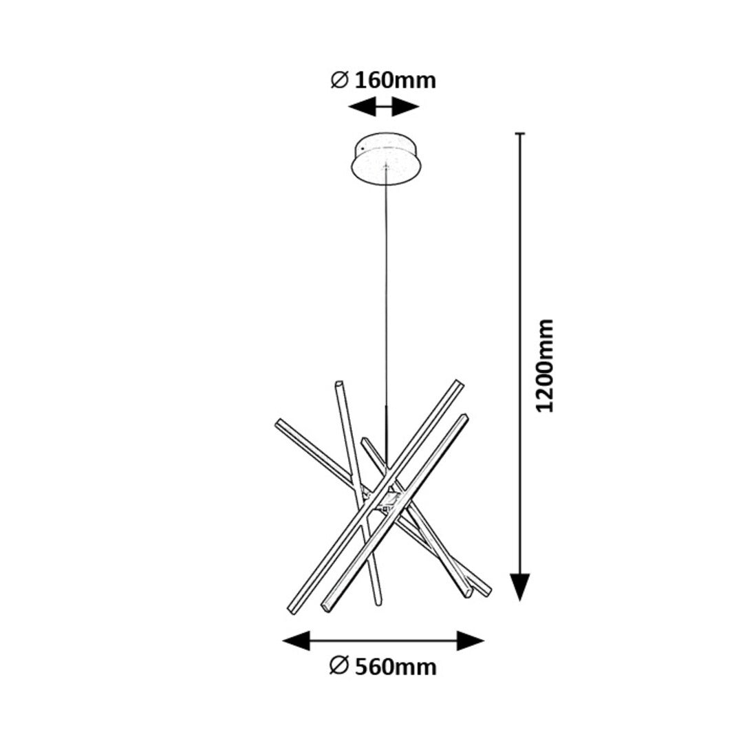 Matilde – LED pendant lamp RABALUX, 48W, contemporary art design with crossed lines