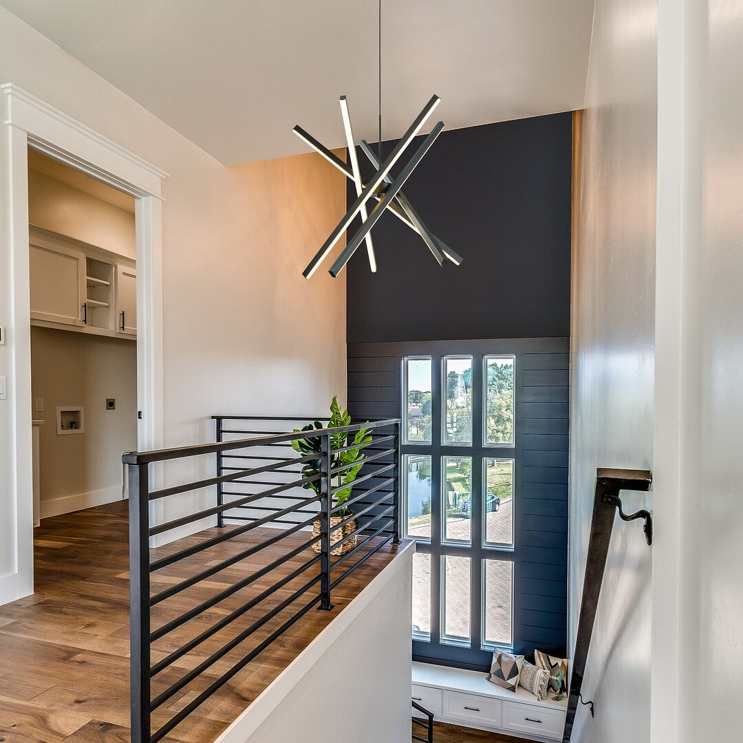 Matilde – LED pendant lamp RABALUX, 48W, contemporary art design with crossed lines