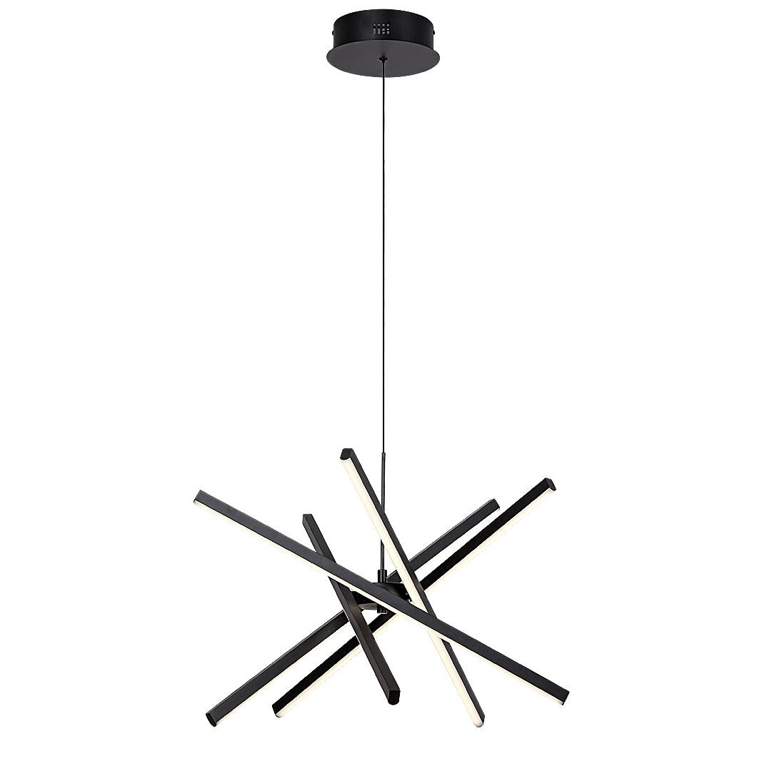 Matilde – дизайнерски LED пендел с кръстосани лъчи, 48W, черен метал