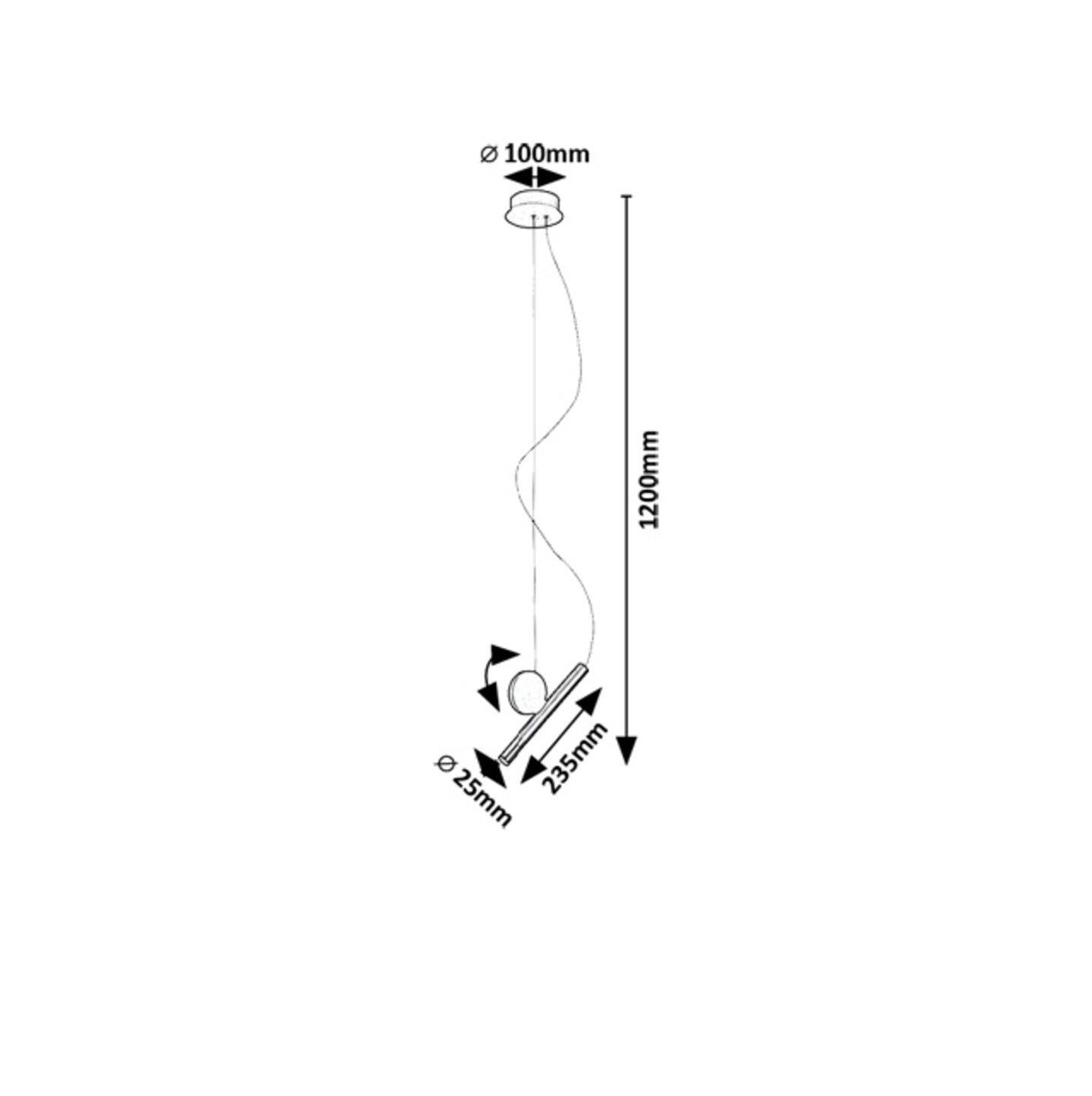 Alaric – LED pendant lamp with movable disc in black and white | RABALUX