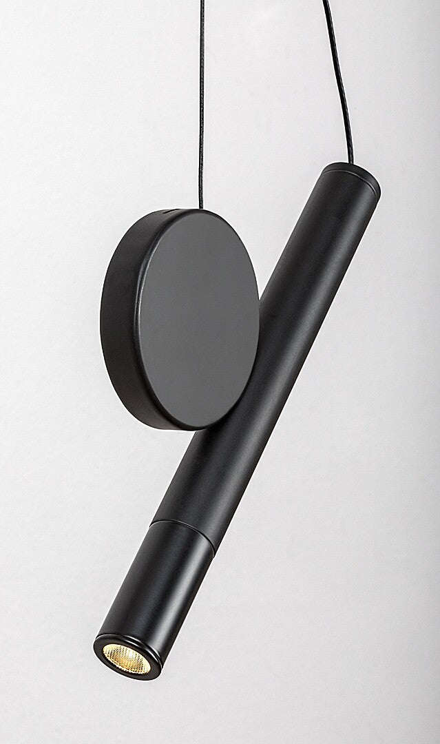 Alaric – LED pendant lamp with movable disc in black and white | RABALUX