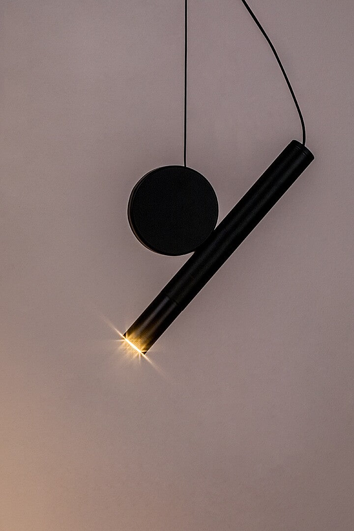 Alaric – LED pendant lamp with movable disc in black and white | RABALUX
