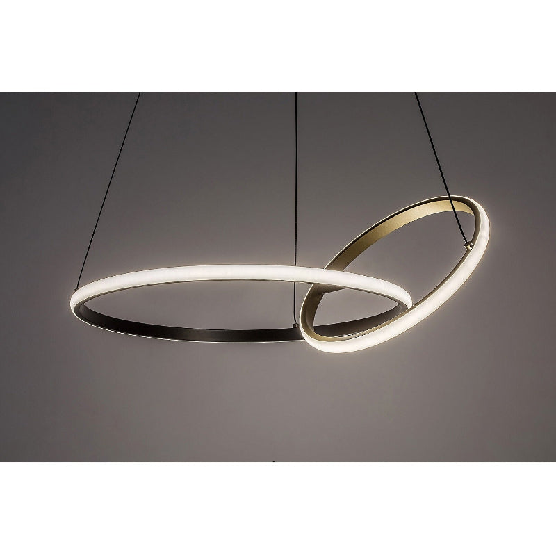 Emilion – RABALUX LED pendant light in black and gold, 36W, 4000K, Ø62 cm
