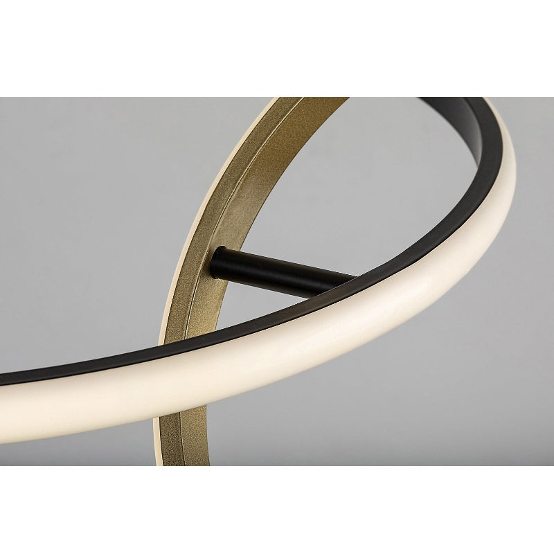 Emilion – RABALUX LED pendant light in black and gold, 36W, 4000K, Ø62 cm