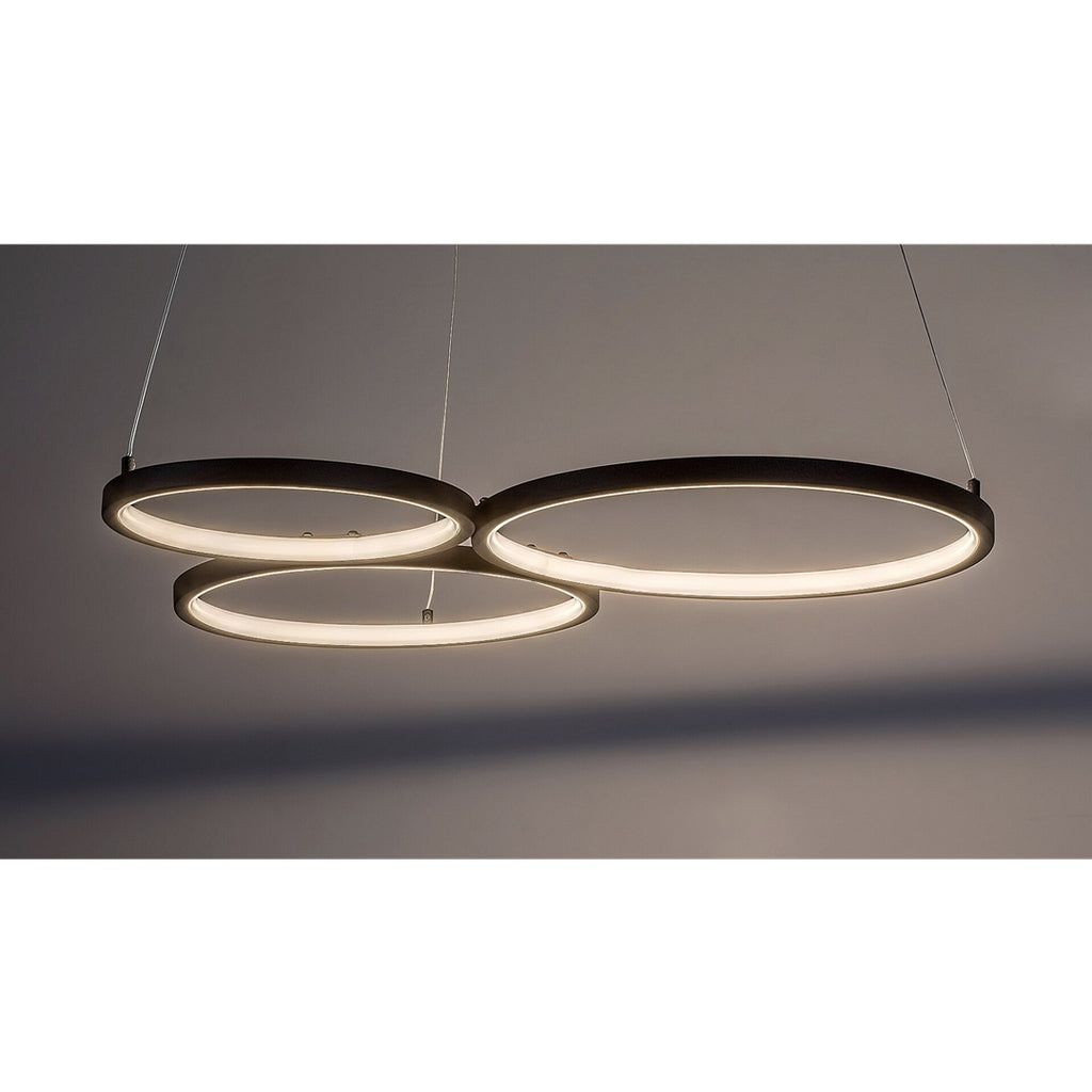 Formand – RABALUX LED pendant light with 3 circles, 38W, 3000K, black, 61 cm