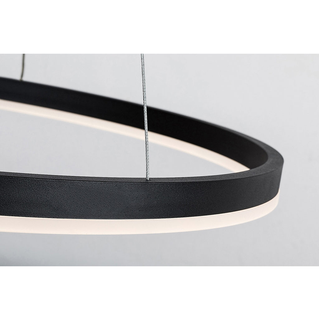 Isaure – RABALUX LED pendant lamp, Ø80 cm, 45W, adjustable light 3000–6500K, black