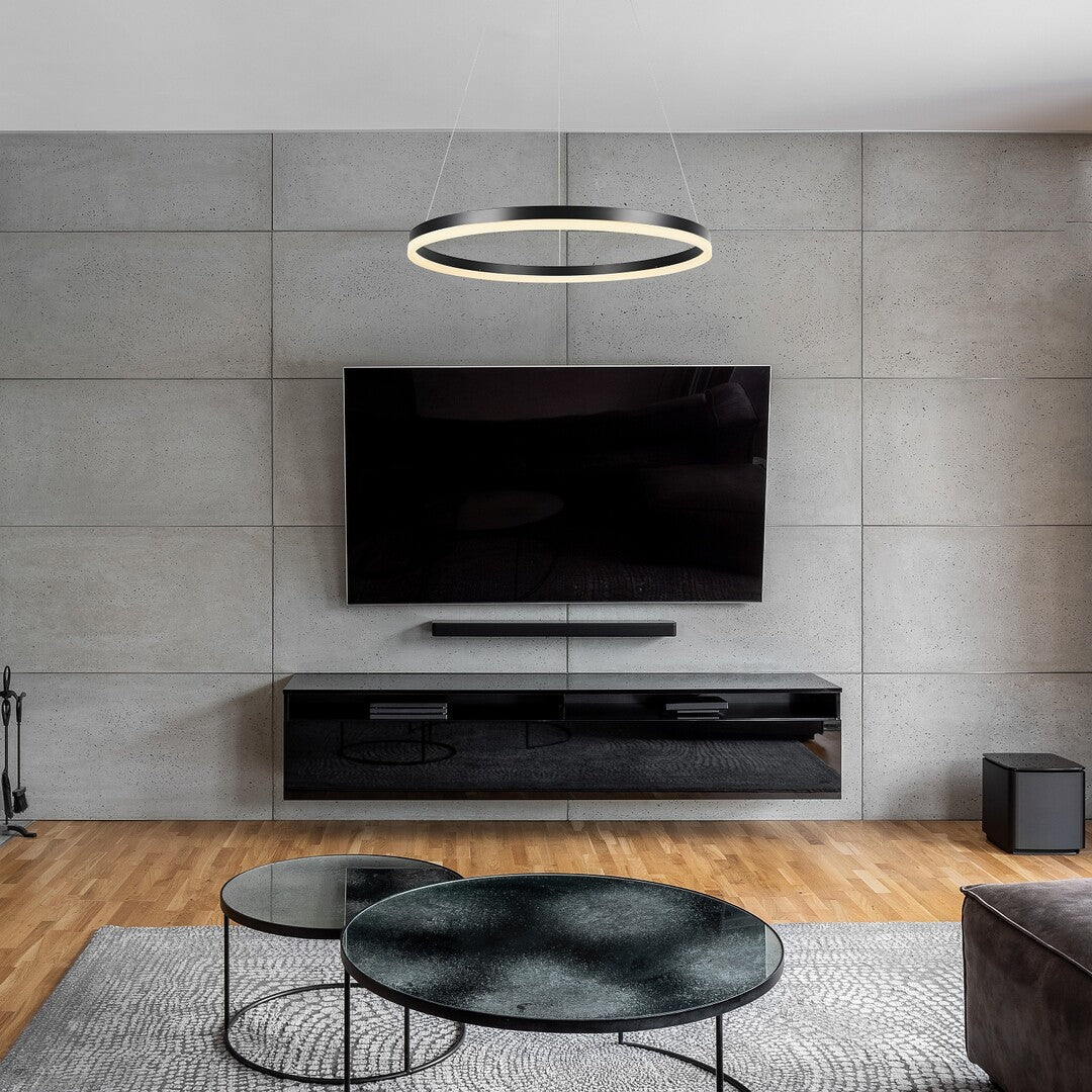 Isaure – RABALUX LED pendant lamp, Ø60 cm, 35W, adjustable light 3000–6500K, black