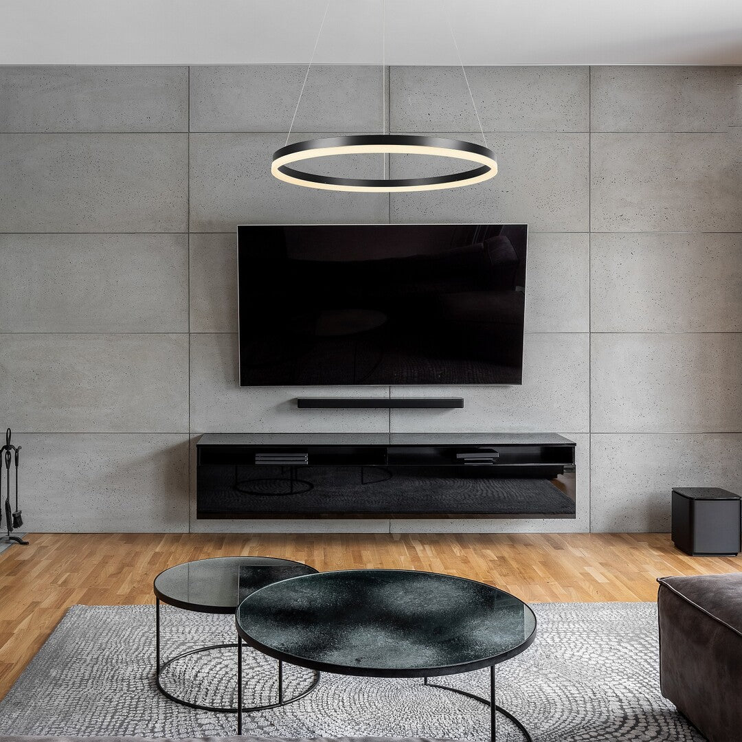 Isaure – RABALUX LED pendant lamp, Ø80 cm, 45W, adjustable light 3000–6500K, black