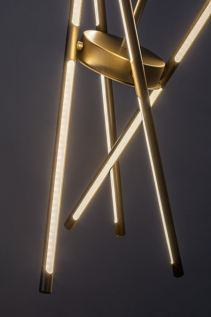 Henli 2 – Hanging LED lamp 40W, gold, round shape | RABALUX