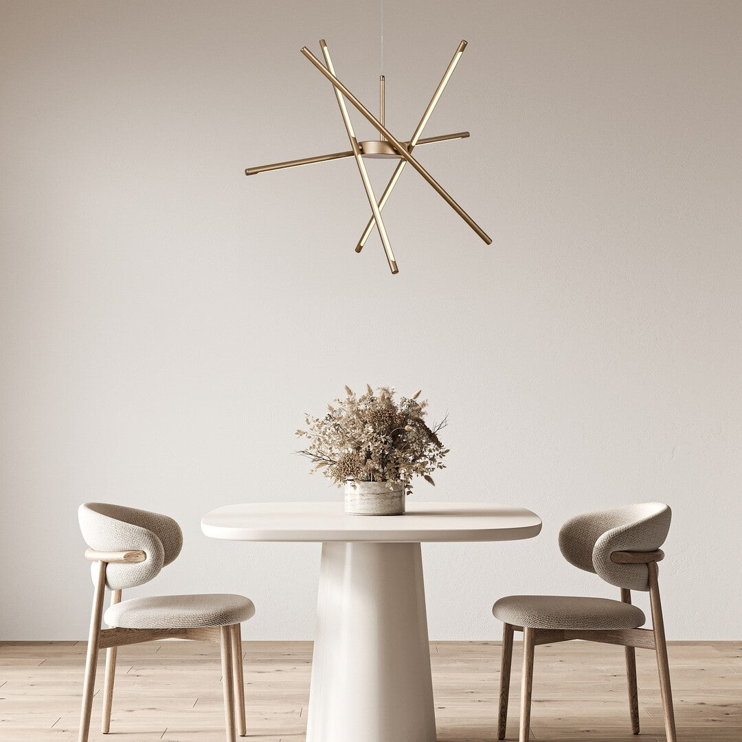 Henli 2 – Hanging LED lamp 40W, gold, round shape | RABALUX