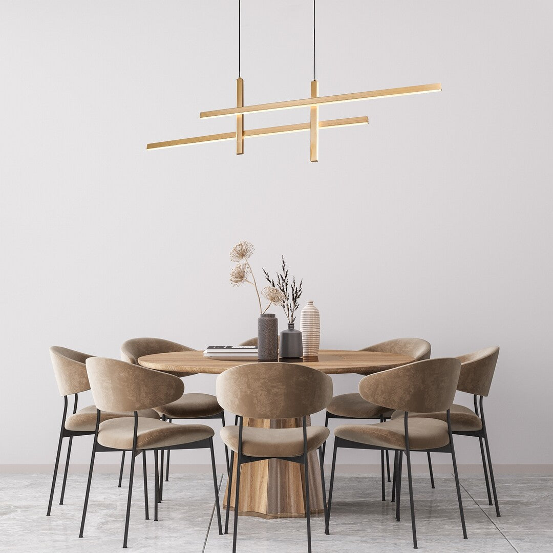 Severine – modern hanging LED pendant lamp 40W, black and gold design | RABALUX