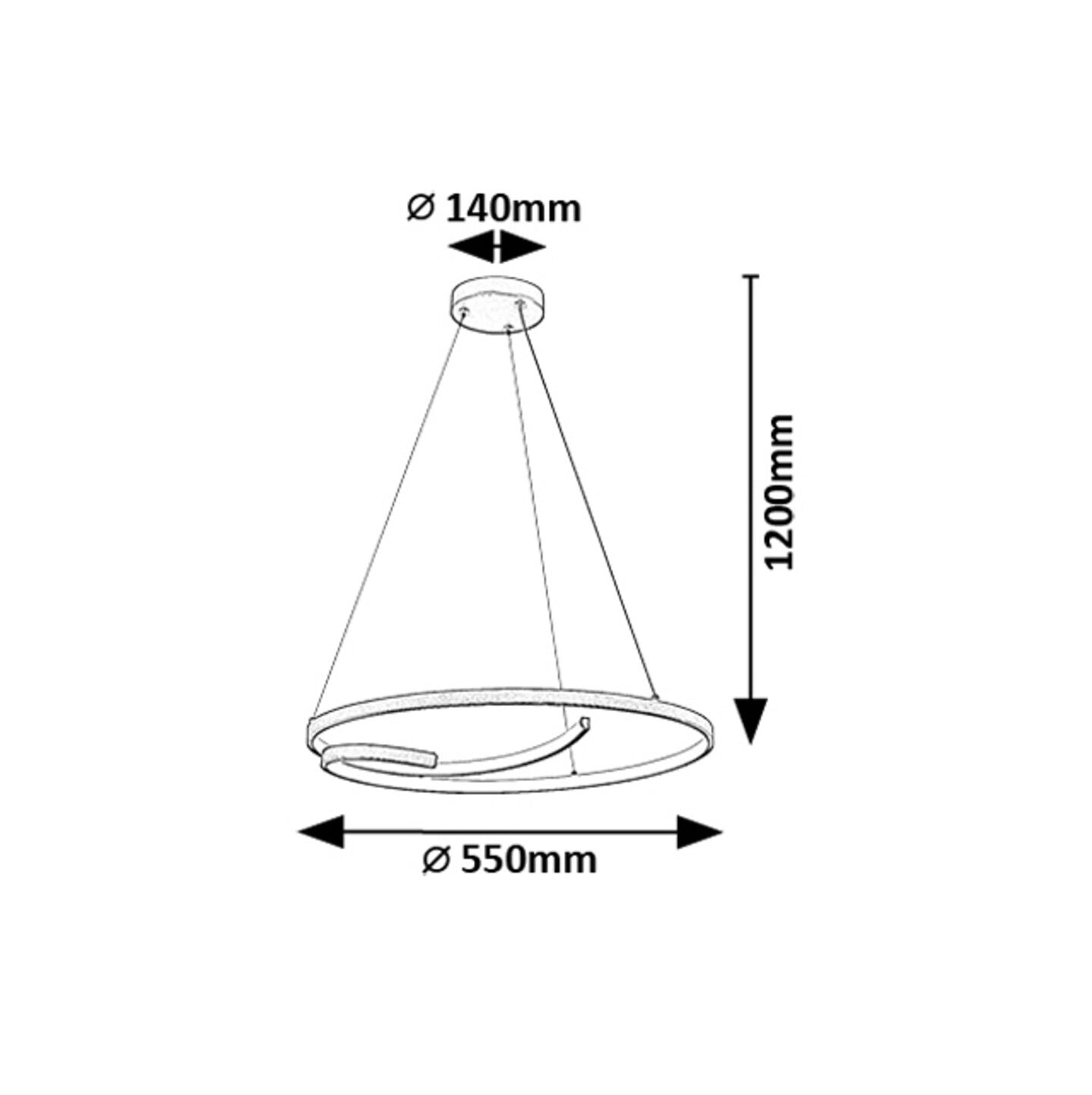NILOO | Black LED pendant light – 40W, 4000K, modern style