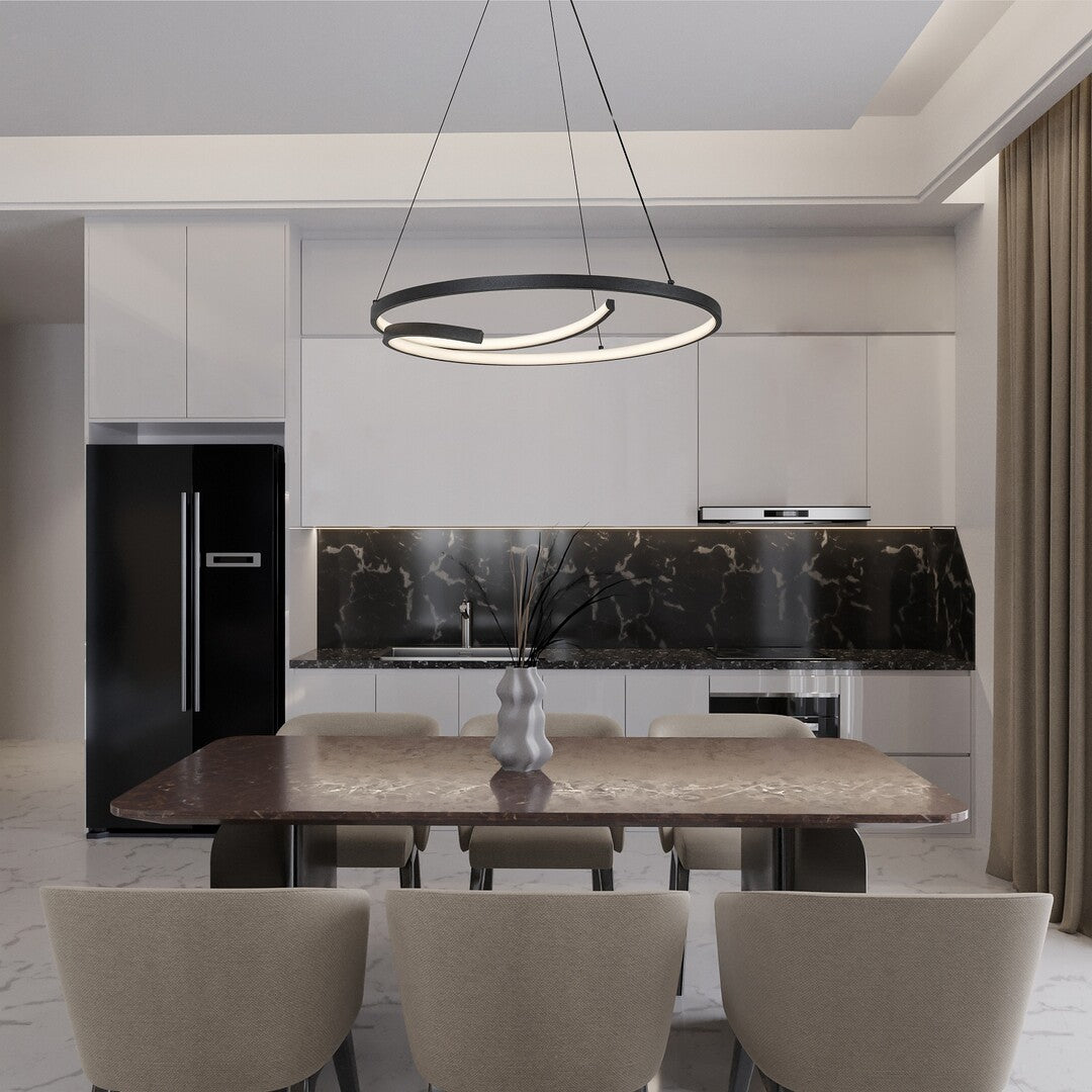 NILOO | Black LED pendant light – 40W, 4000K, modern style
