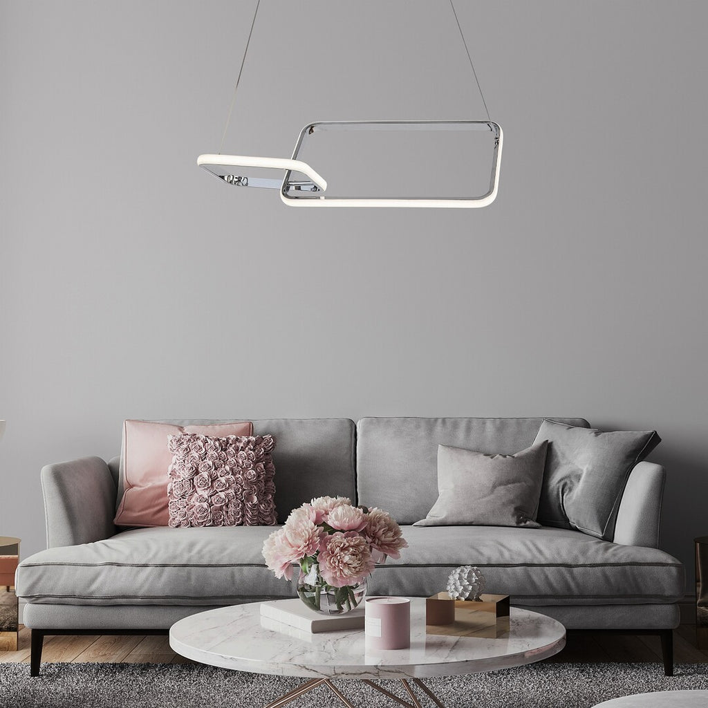 Malwen – chrome-plated LED pendant lamp, 36W, natural light | RABALUX