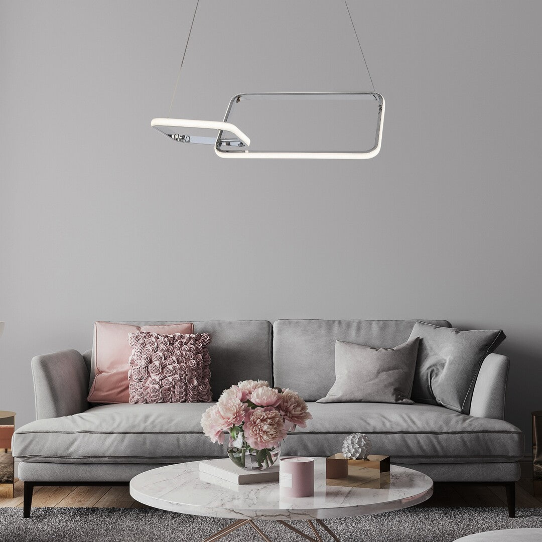 Malwen – chrome-plated LED pendant lamp, 36W, natural light | RABALUX