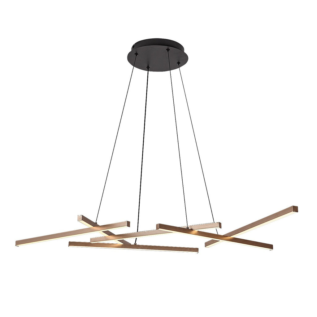 Severine – hanging LED lamp 40W, black/gold, dimmable with remote control | RABALUX