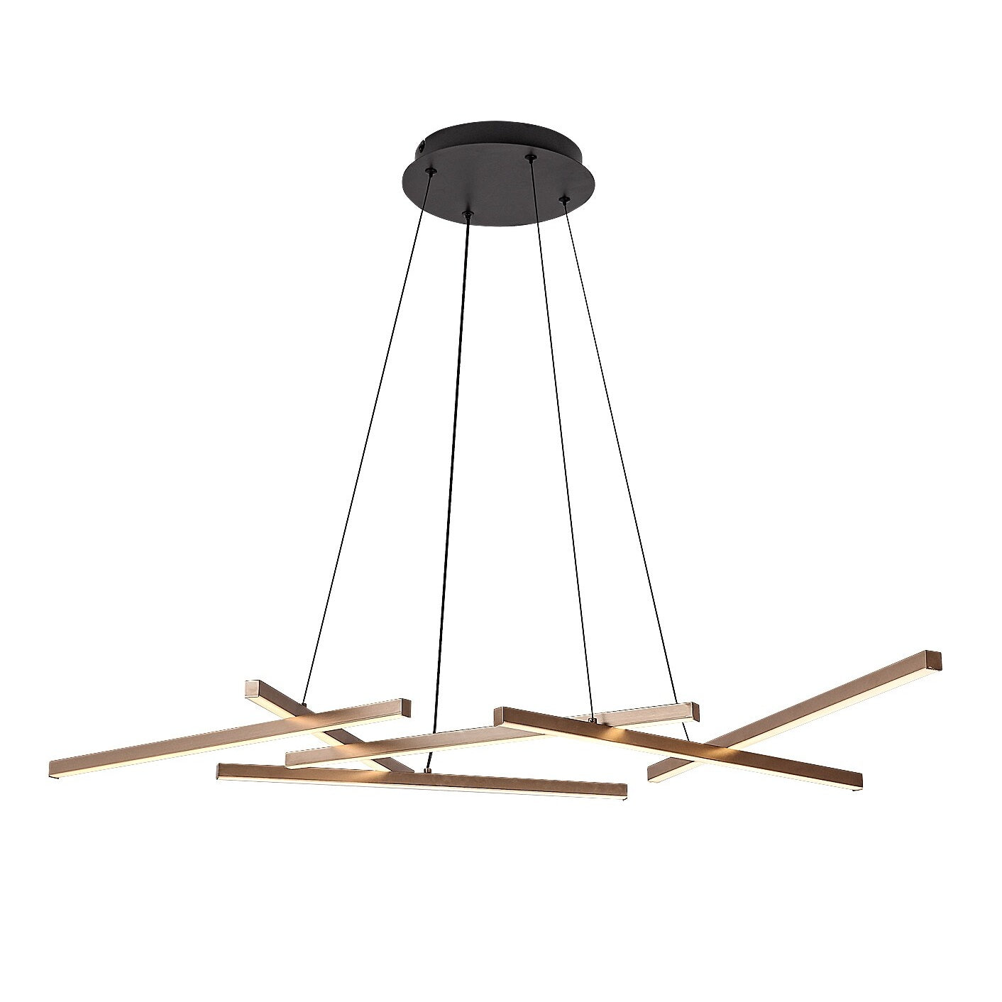 Severine – hanging LED lamp 40W, black/gold, dimmable with remote control | RABALUX