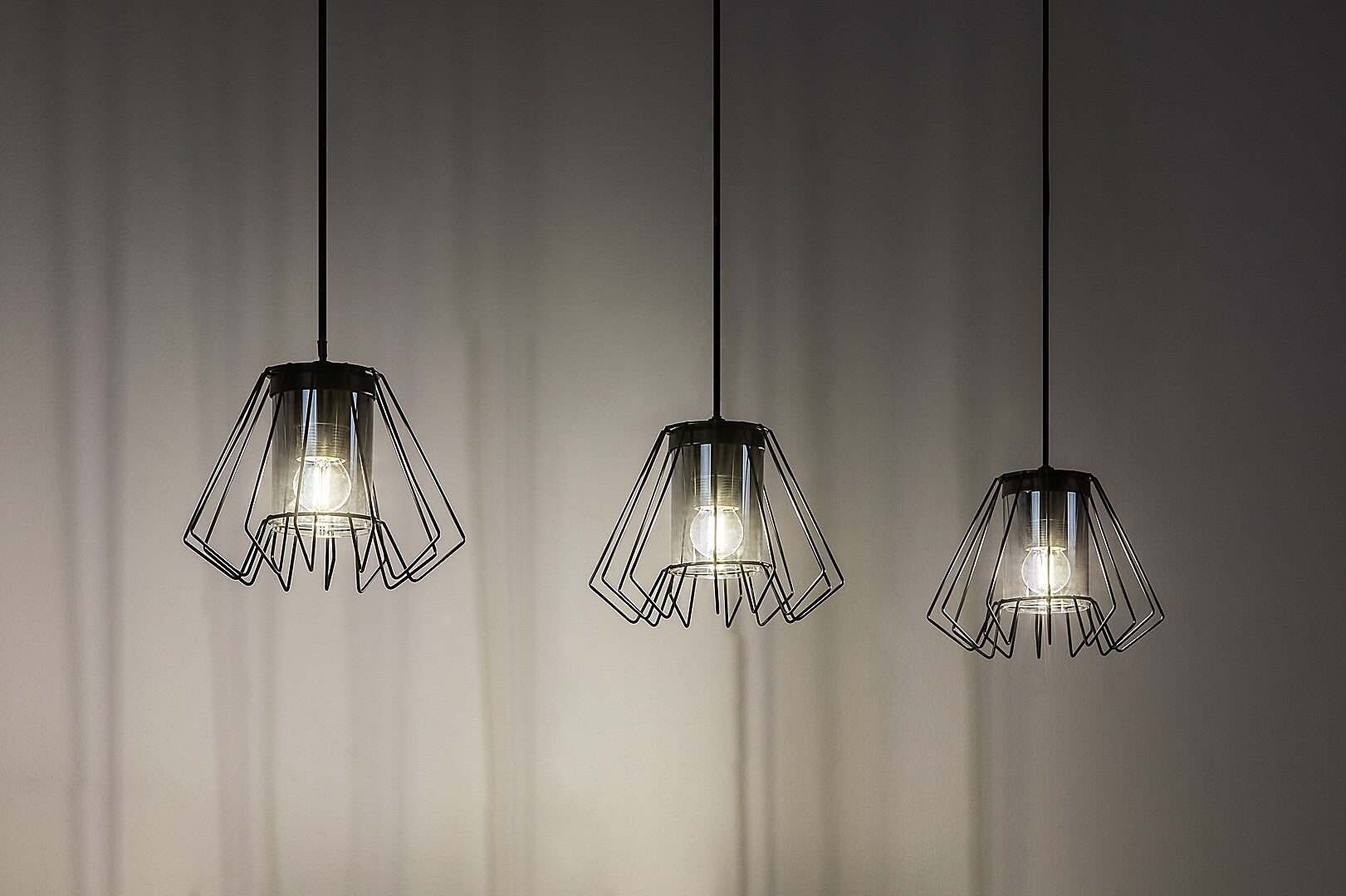 Emerencia – Triple industrial pendant lamp with dimmed glass, 3xE27 | RABALUX