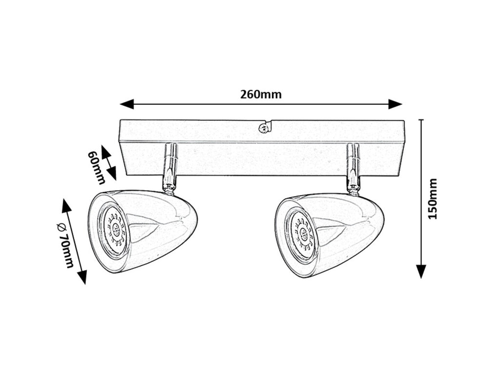 Perico RABALUX – Modern ceiling lamp, white, 2xGU10