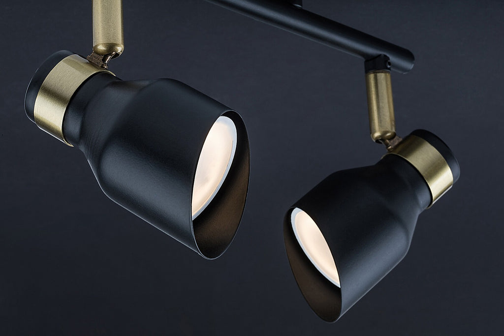 Lilou – RABALUX ceiling lamp with 2 lights, gold body and matte black heads