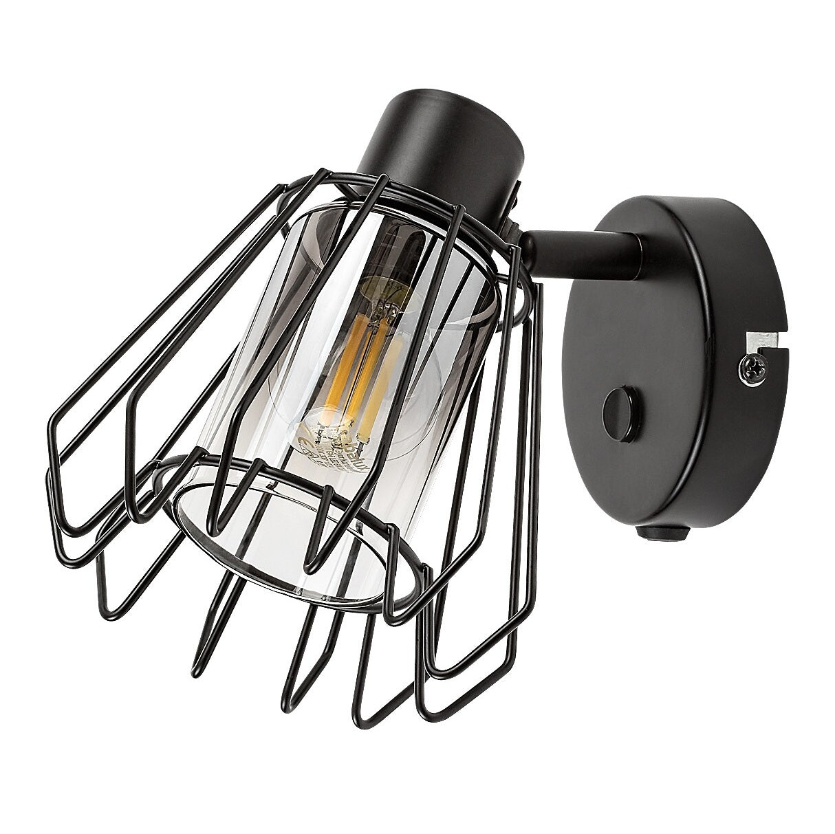 Emerencia – Single spot with industrial design and dimmed glass, 1xE14 | RABALUX