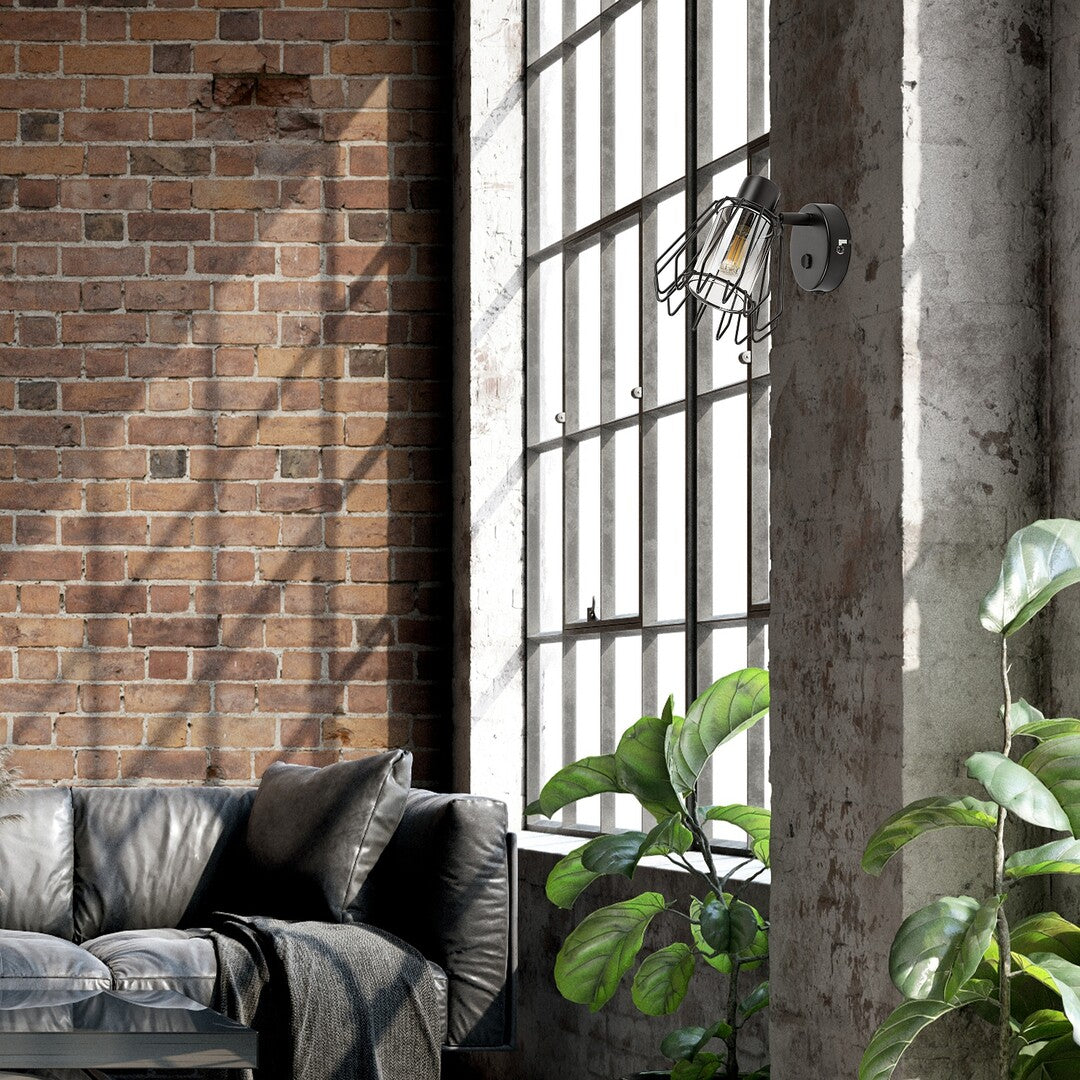 Emerencia – Single spot with industrial design and dimmed glass, 1xE14 | RABALUX