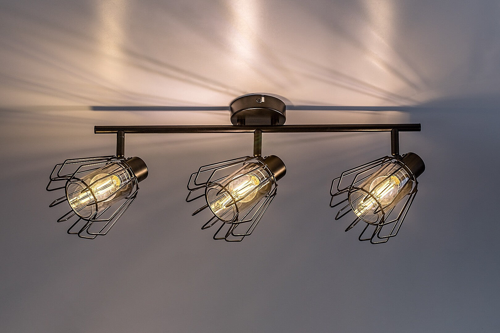 Emerencia – Triple spot in industrial style with dimmed glass, 3xE14 | RABALUX