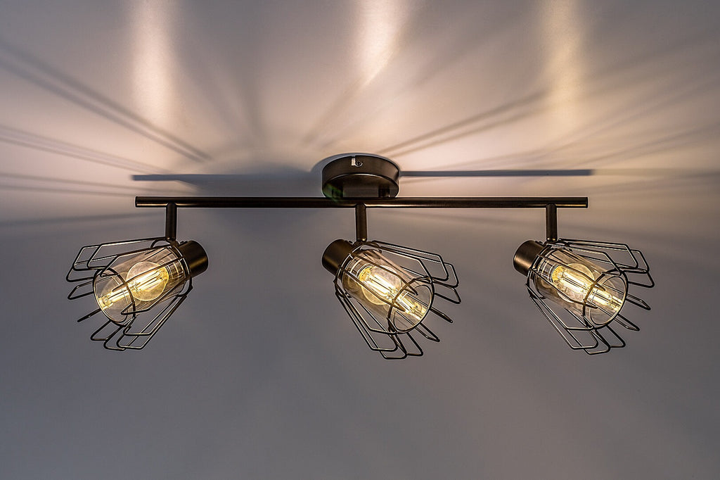 Emerencia – Triple spot in industrial style with dimmed glass, 3xE14 | RABALUX