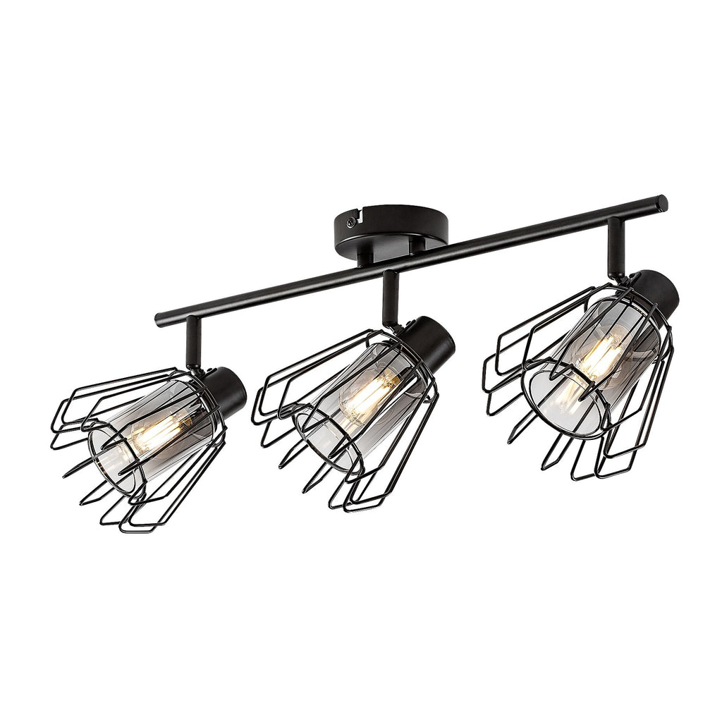 Emerencia – Triple spot in industrial style with dimmed glass, 3xE14 | RABALUX