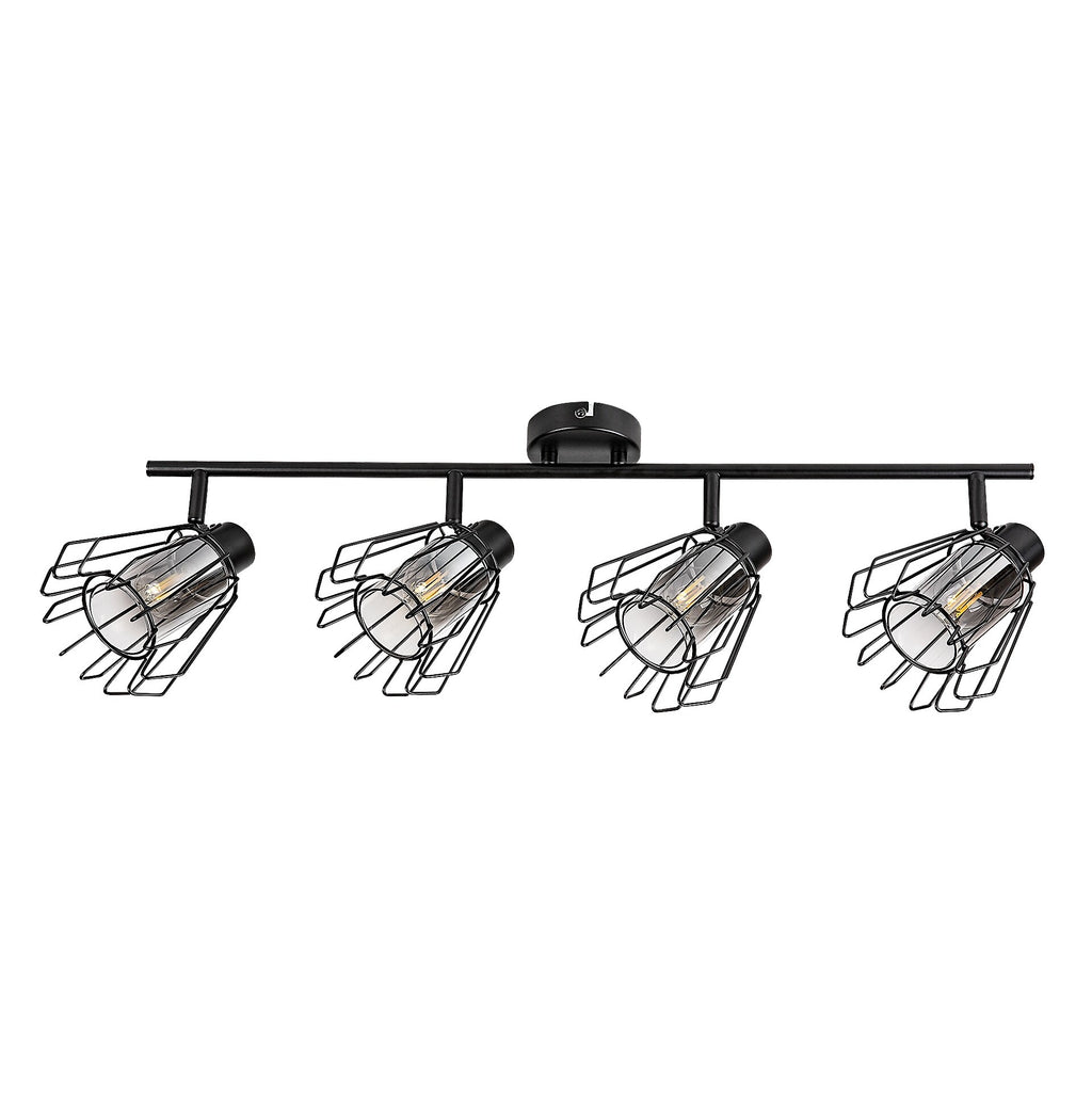 Emerencia – Quadruple spot in industrial style with dimmed glass, 4xE14 | RABALUX