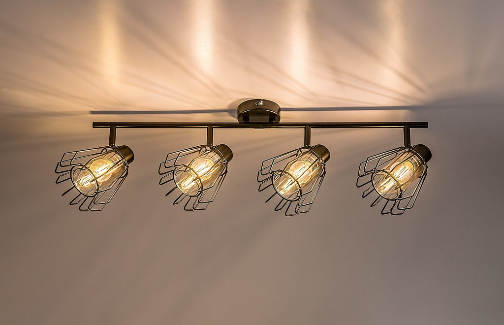 Emerencia – Quadruple spot in industrial style with dimmed glass, 4xE14 | RABALUX