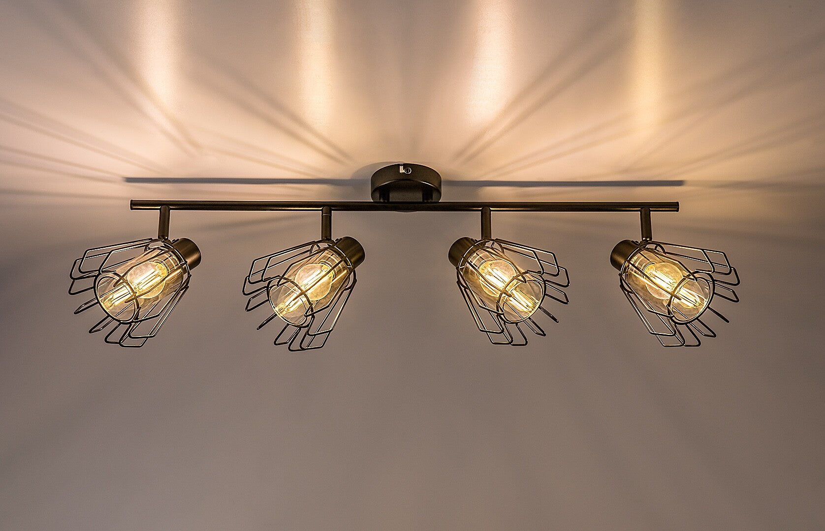 Emerencia – Quadruple spot in industrial style with dimmed glass, 4xE14 | RABALUX