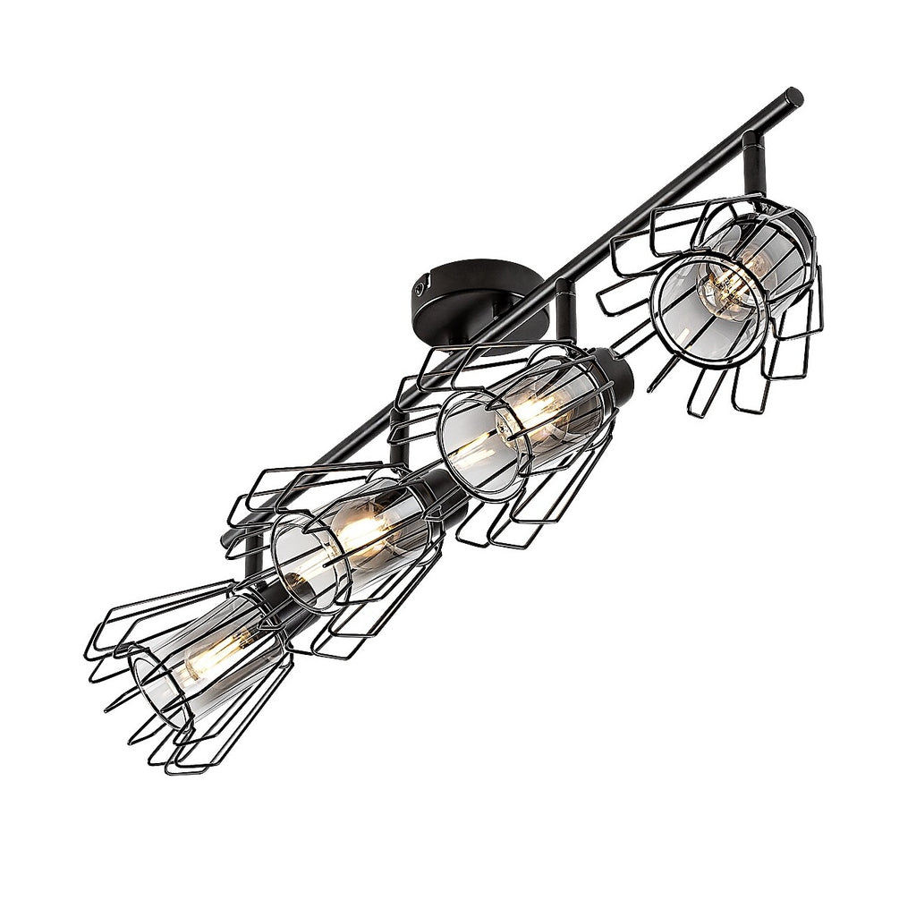 Emerencia – Quadruple spot in industrial style with dimmed glass, 4xE14 | RABALUX