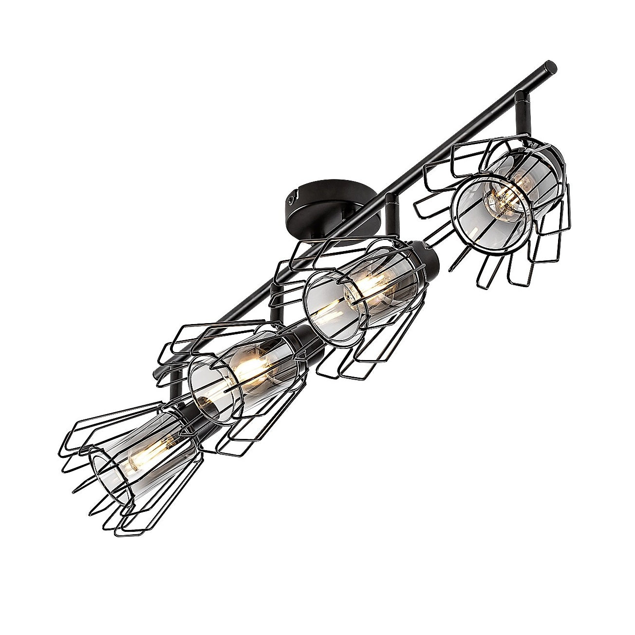 Emerencia – Quadruple spot in industrial style with dimmed glass, 4xE14 | RABALUX