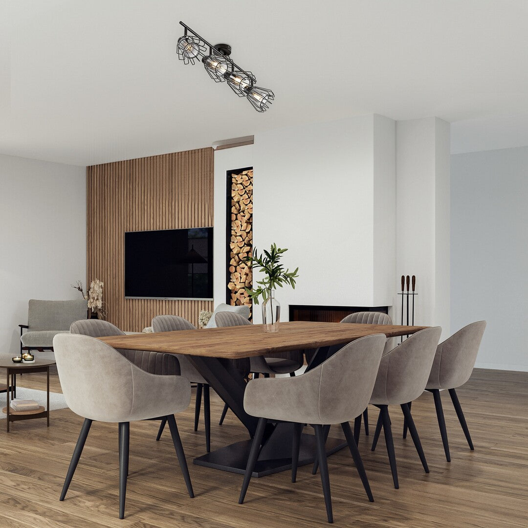 Emerencia – Quadruple spot in industrial style with dimmed glass, 4xE14 | RABALUX