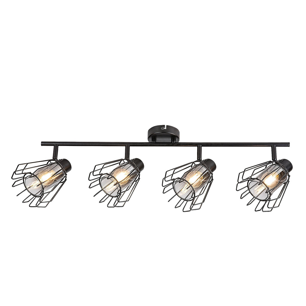 Emerencia – Quadruple spot in industrial style with dimmed glass, 4xE14 | RABALUX