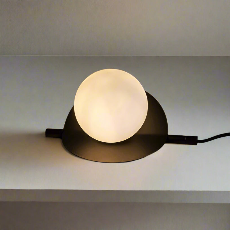Jules – Table lamp with white glass shade and black metal | RABALUX