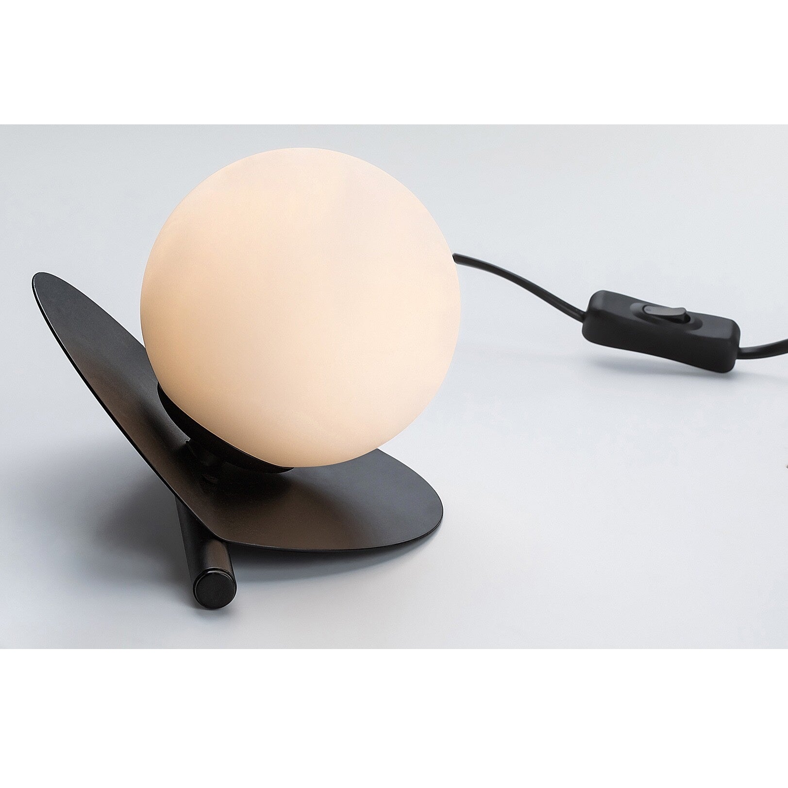 Jules – Table lamp with white glass shade and black metal | RABALUX