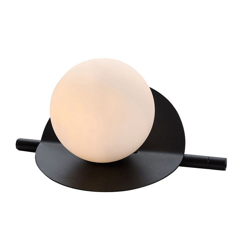 Jules – Table lamp with white glass shade and black metal | RABALUX