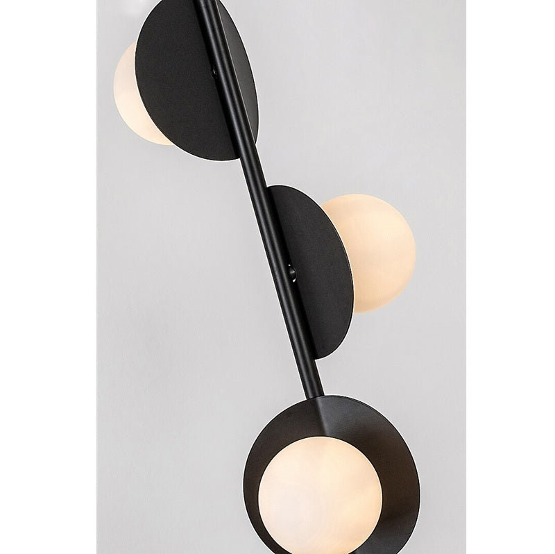 Jules – Floor lamp with 3 white glass shades and black metal | RABALUX