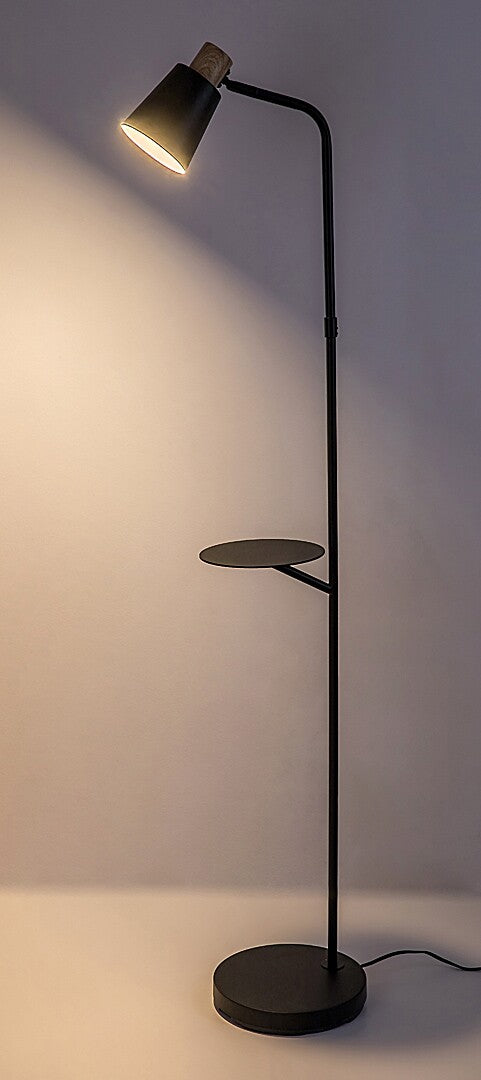 Azim2 RABALUX – Floor lamp, black metal and white lampshade, 1xE27