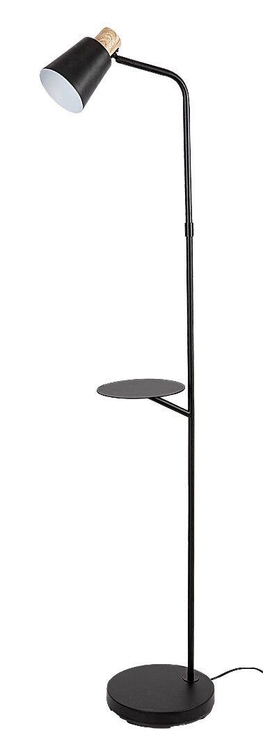 Azim2 RABALUX – Floor lamp, black metal and white lampshade, 1xE27