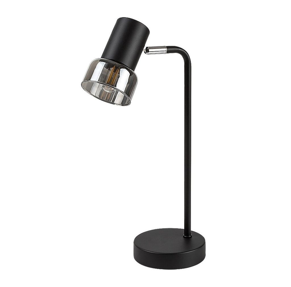 Hatice – Table lamp with smoked glass and black metal | RABALUX