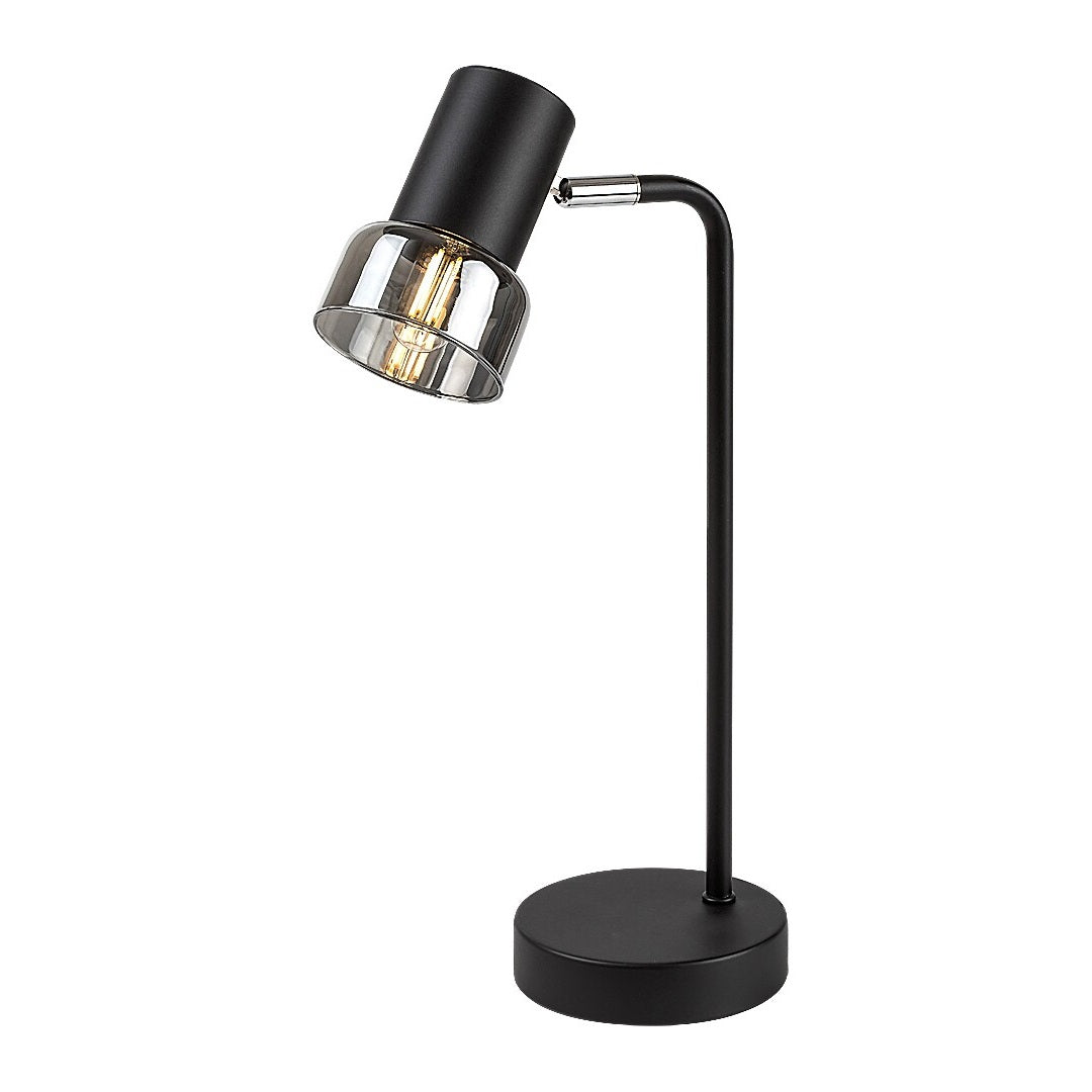 Hatice – Table lamp with smoked glass and black metal | RABALUX