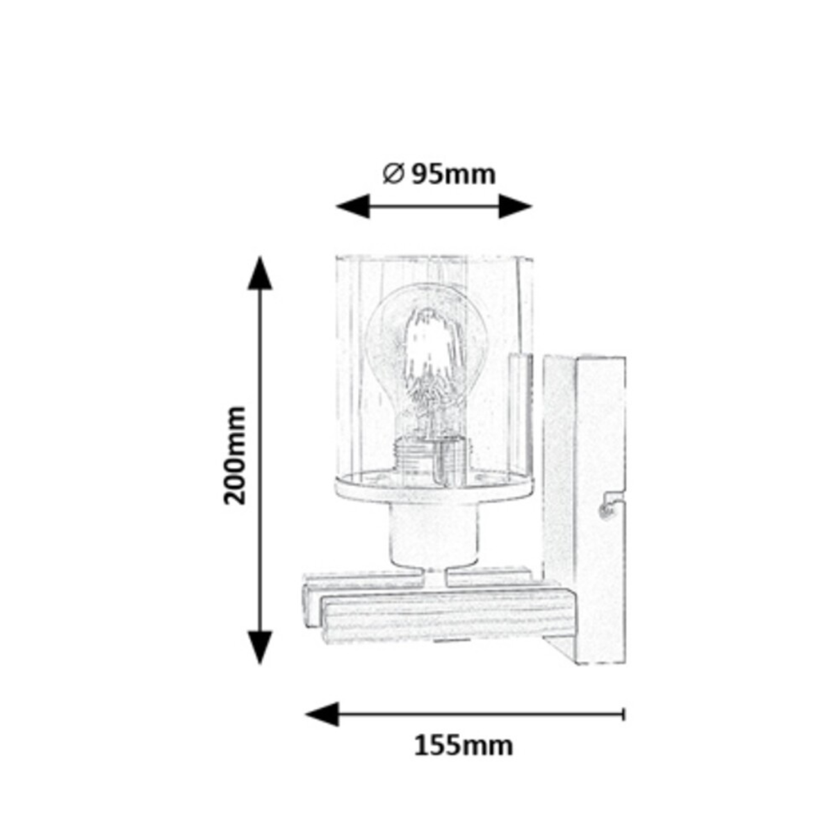 Niylah – Modern wall lamp RABALUX with amber glass shade