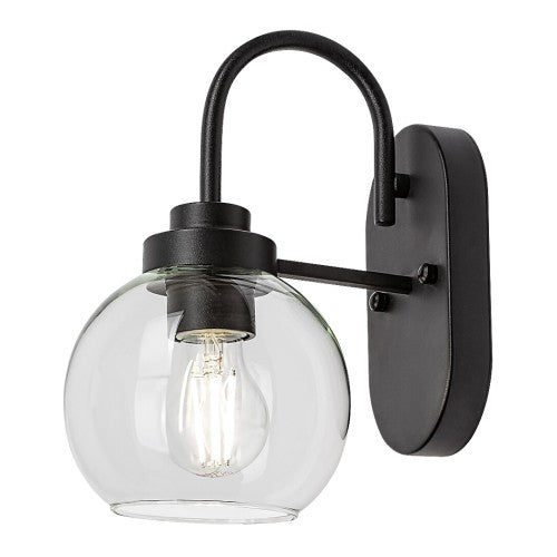 Аплик за баня TIRINA 75005 – черен с прозрачно стъкло IP44