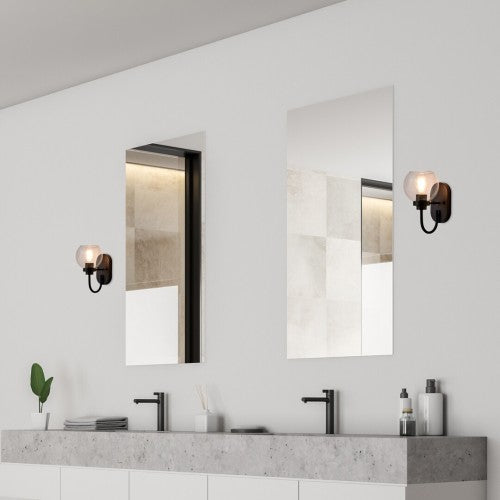 Аплик за баня TIRINA 75005 – черен с прозрачно стъкло IP44